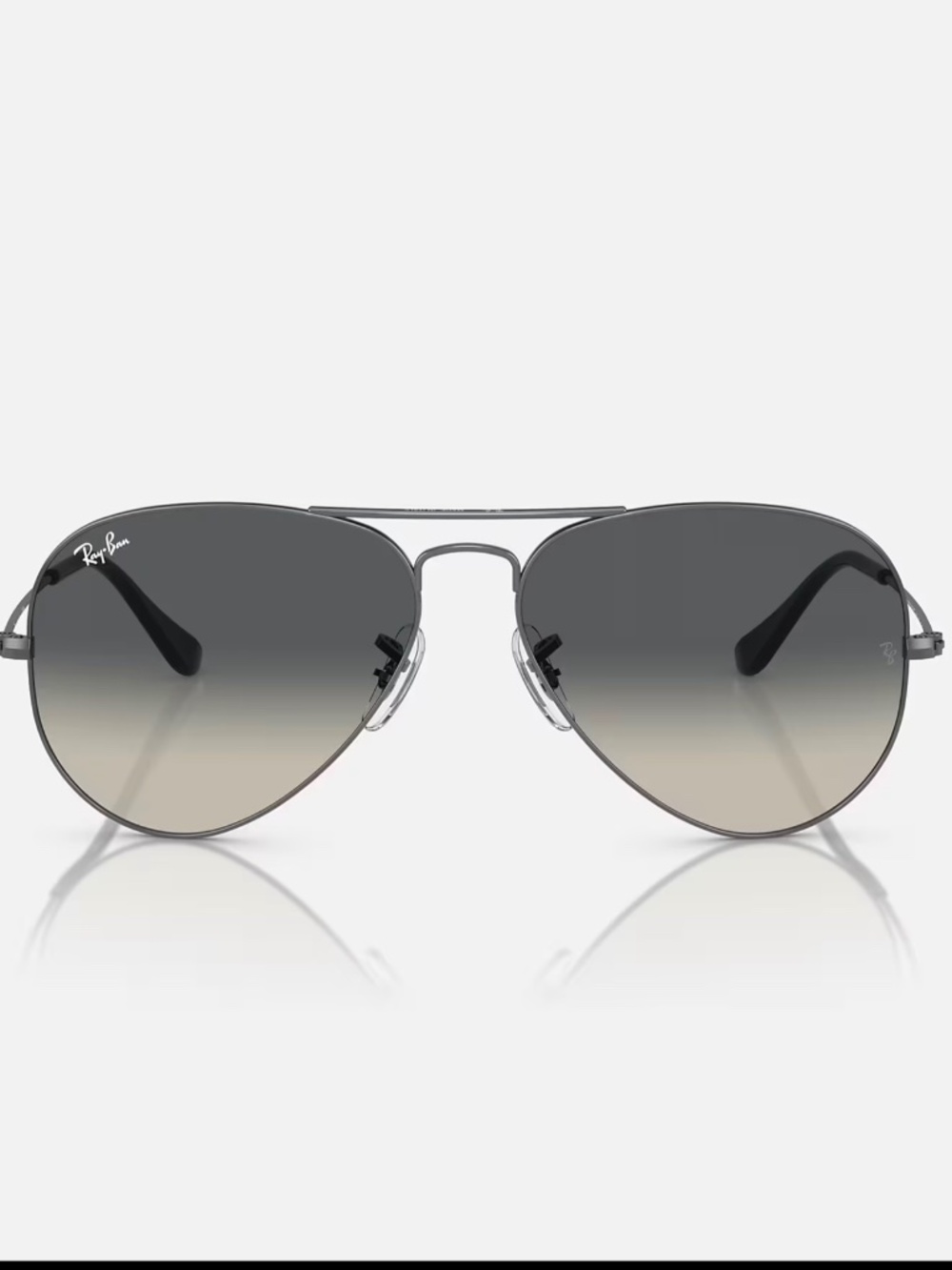 Ray-Ban Silver Frame Gradient Gray Lens Aviator Sunglasses